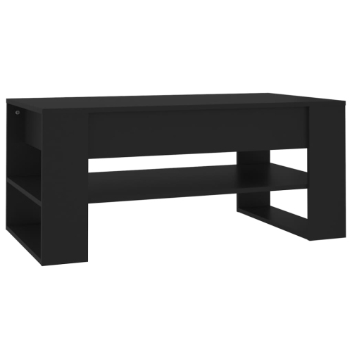 Table basse en bois d'ingénierie noir 102x55x45&nbsp;cm de vidaXL
