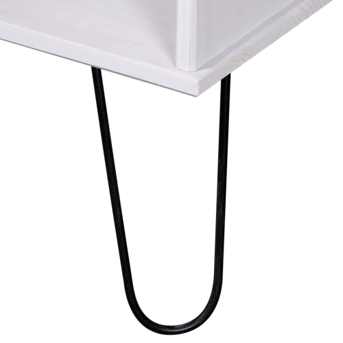 vidaXL Coffee Table New York White and Light Wood Solid Pine Wood