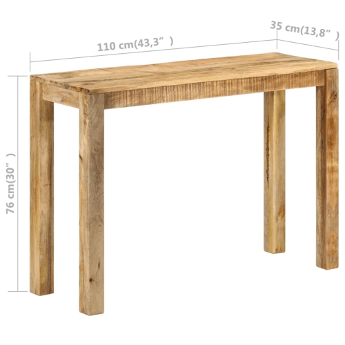 Table console VIdaXL 110 x 35 x 35 x 76&nbsp;cm en bois de manguier brut