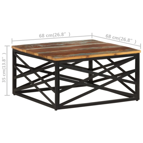 vidaXL Coffee Table 68x68x35 cm Solid Reclaimed Wood