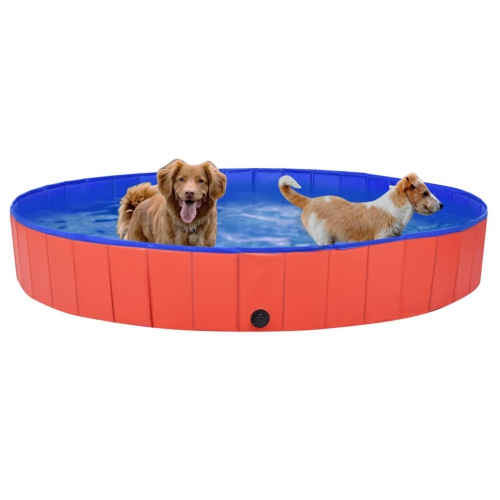 vidaXL Foldable Dog Swimming Pool Red 200x30 cm PVC