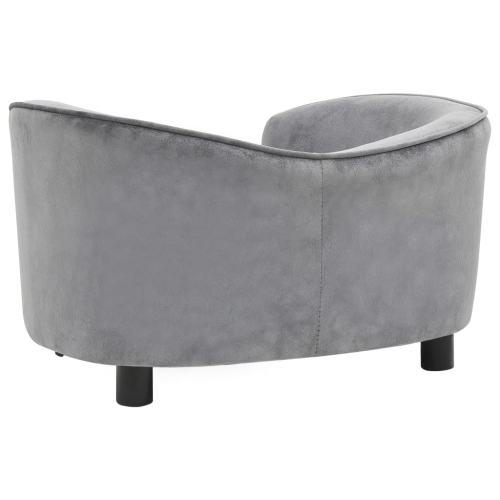 vidaXL Dog Sofa Gray 27.2"x19.3"x15.7" Plush