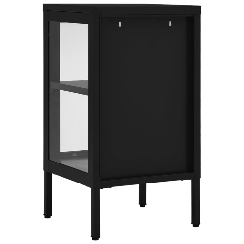 vidaXL Sideboard Black 38x35x70 cm Steel and Glass