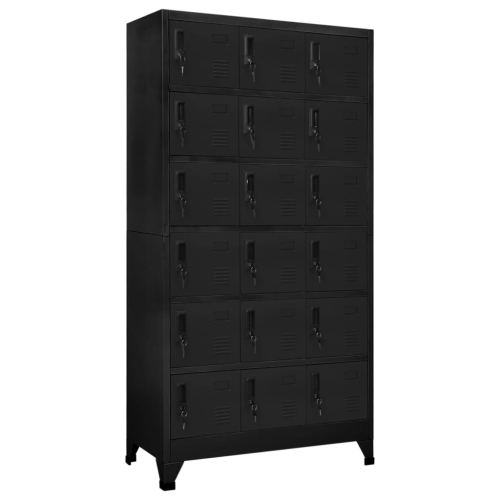VIDAXL  Locker Cabinet 90X40X180 Cm Steel In Black