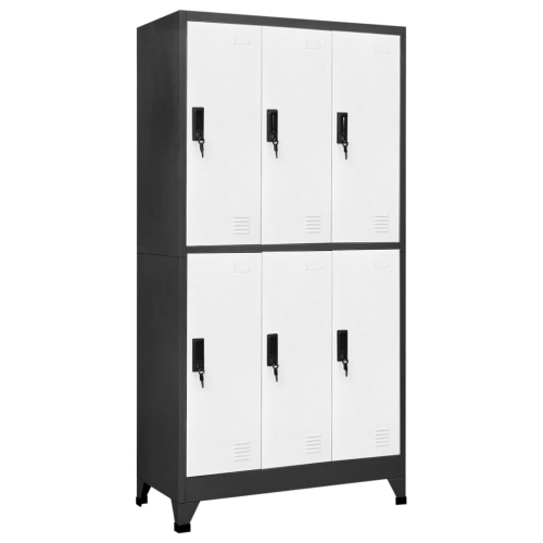 VIDAXL  Locker Cabinet Anthracite And 90X45X180 Cm Steel In White