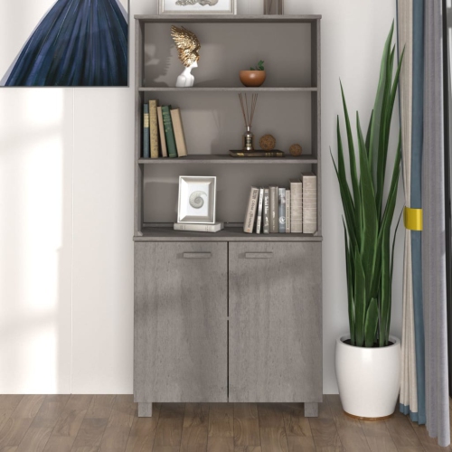 vidaXL Highboard HAMAR Solid Wood Pine Light Grey
