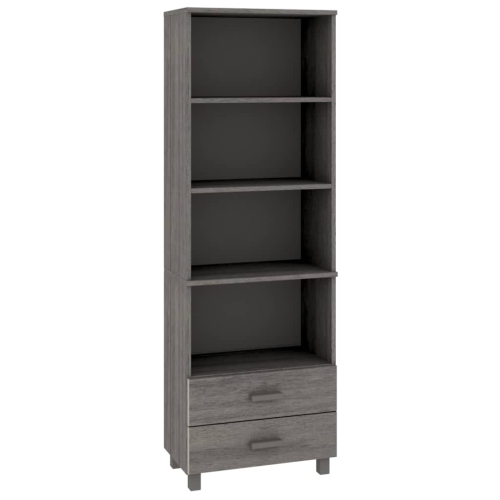 VIDAXL  Highboard Hamar Light 60X35X180 Cm Solid Wood Pine In Grey