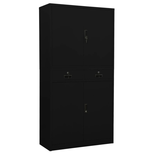vidaXL Office Cabinet Black 90x40x180 cm Steel