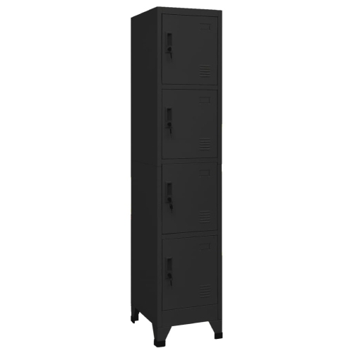 VIDAXL  Locker Cabinet 38X45X180 Cm Steel In Black