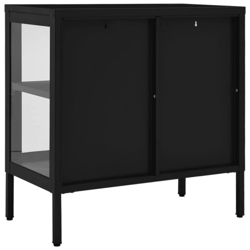 vidaXL Sideboard Black 70x35x70 cm Steel and Glass