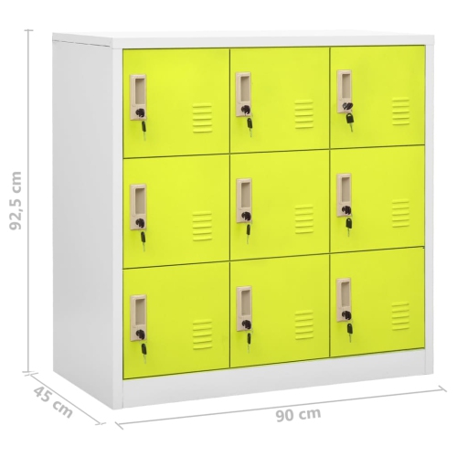 vidaXL Locker Cabinets 2 pcs Light Grey and Green 90x45x92.5 cm Steel