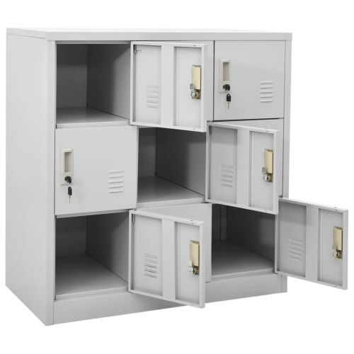 vidaXL Locker Cabinets 5 pcs Light Grey 90x45x92.5 cm Steel
