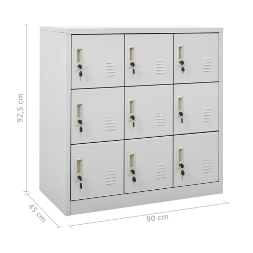 vidaXL Locker Cabinets 5 pcs Light Grey 90x45x92.5 cm Steel