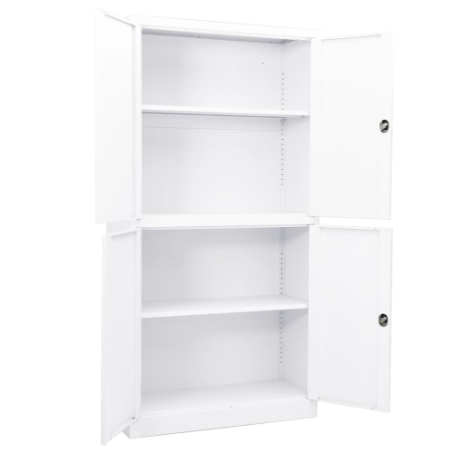 vidaXL Office Cabinet White 90x40x180 cm Steel