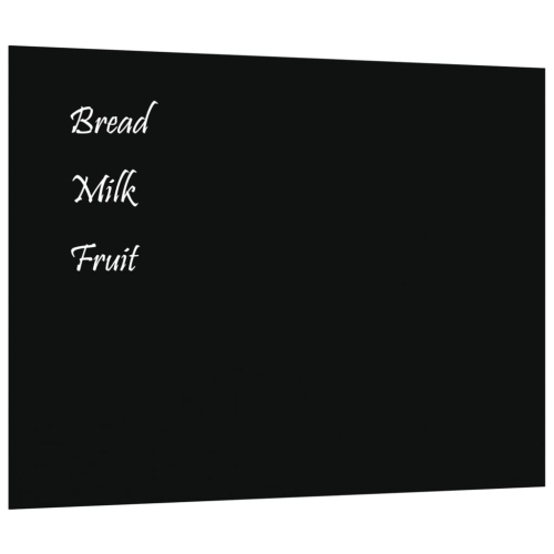 vidaXL Wall-mounted Magnetic Board Black 80x60 cm&nbsp;Tempered Glass