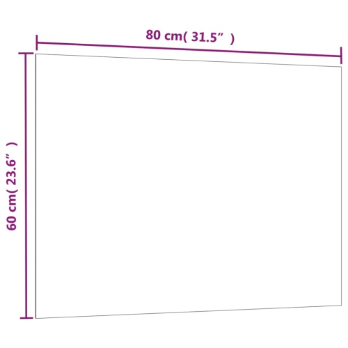 vidaXL Wall-mounted Magnetic Board Black 80x60 cm&nbsp;Tempered Glass