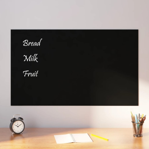 vidaXL Wall-mounted Magnetic Board Black 100x60 cm&nbsp;Tempered Glass