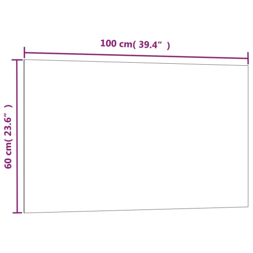 vidaXL Wall-mounted Magnetic Board Black 100x60 cm&nbsp;Tempered Glass