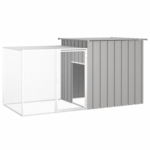 VIDAXL  Rabbit Cage 200X91X100 Cm Galvanised Steel In Grey