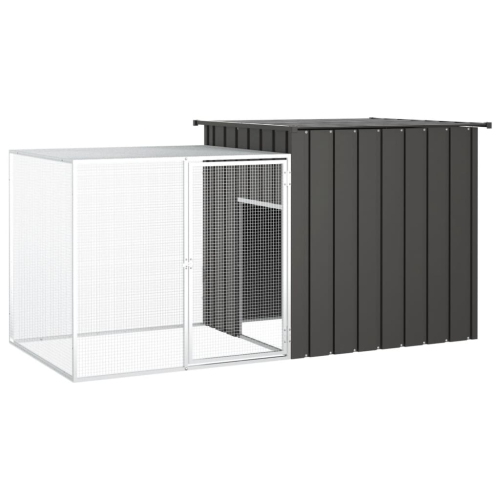 VIDAXL  Rabbit Cage Anthracite 200X91X100 Cm Galvanised Steel