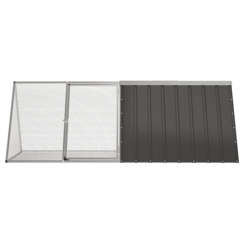 vidaXL Rabbit Cage Anthracite 201.5x80.5x71 cm Galvanised Steel