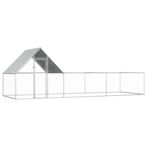 VIDAXL  Chicken Coop 6X2X2 M Galvanised Steel