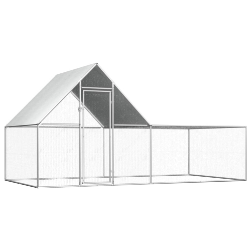 VIDAXL  Chicken Coop 4X2X2 M Galvanised Steel