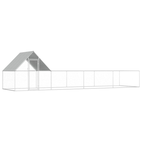 VIDAXL  Chicken Coop 8X2X2 M Galvanised Steel