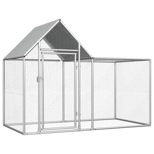 VIDAXL  Chicken Coop 2X1X1.5 M Galvanised Steel