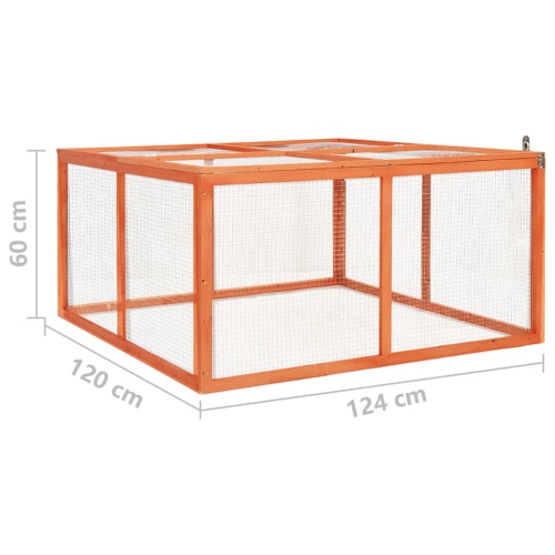 vidaXL Rabbit Hutch 124x120x60 cm Solid Firwood