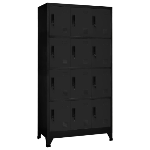 VIDAXL  Locker Cabinet 90X45X180 Cm Steel In Black