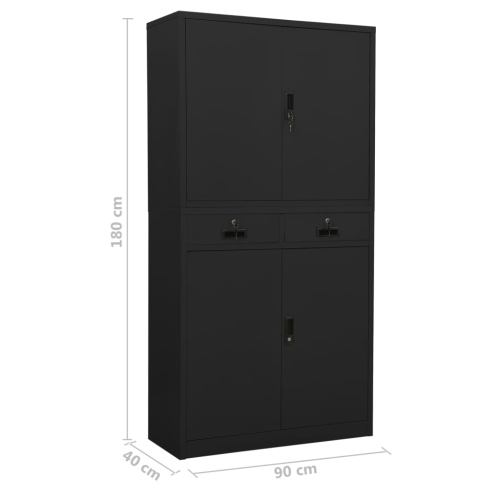 vidaXL Office Cabinet Anthracite 90x40x180 cm Steel