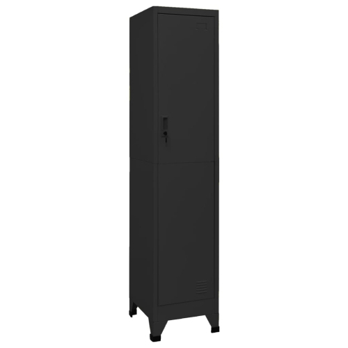 VIDAXL  Locker Cabinet 38X45X180 Cm Steel In Black
