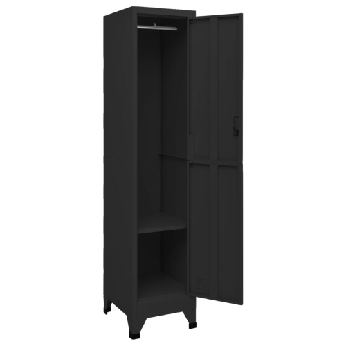 vidaXL Locker Cabinet Black 38x45x180 cm Steel