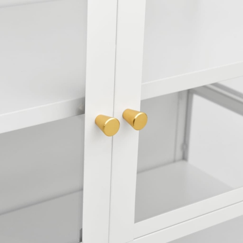 vidaXL Display Cabinet White 90x40x180 cm Steel and Tempered Glass
