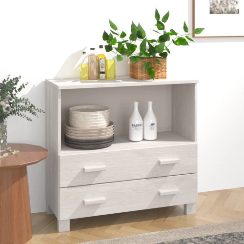 vidaXL Sideboard HAMAR White 85x35x80 cm Solid Wood Pine