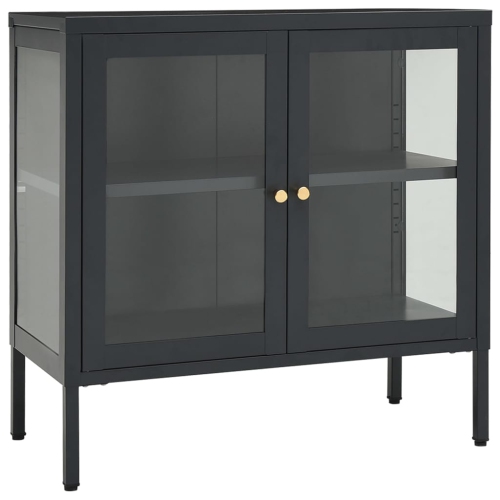 vidaXL Sideboard Anthracite 70x35x70 cm Steel and Glass
