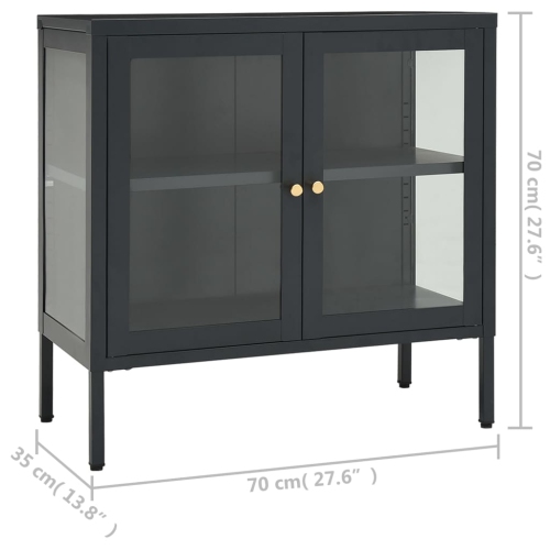 vidaXL Sideboard Anthracite 70x35x70 cm Steel and Glass