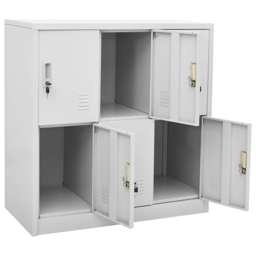 vidaXL Locker Cabinets 5 pcs Light Grey 90x45x92.5 cm Steel