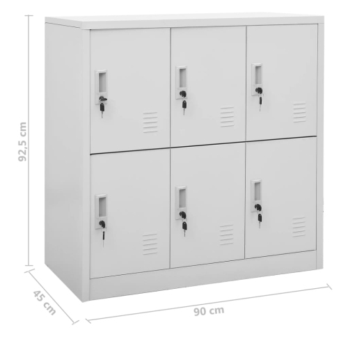vidaXL Locker Cabinets 5 pcs Light Grey 90x45x92.5 cm Steel