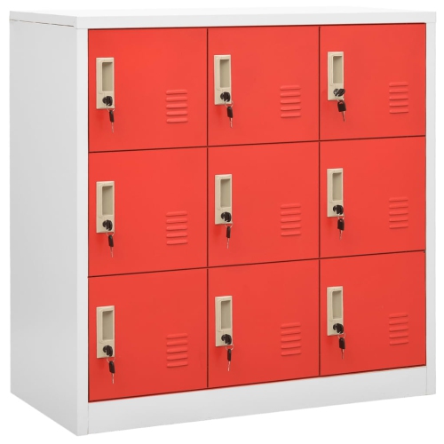 VIDAXL  Locker Cabinet Light Grey And 90X45X92.5 Cm Steel In Red