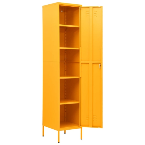vidaXL Locker Cabinet Mustard Yellow 35x46x180 cm Steel