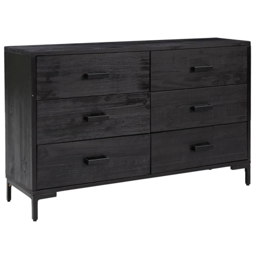 VIDAXL  Sideboard 110X35X70 Cm Solid Pinewood In Black