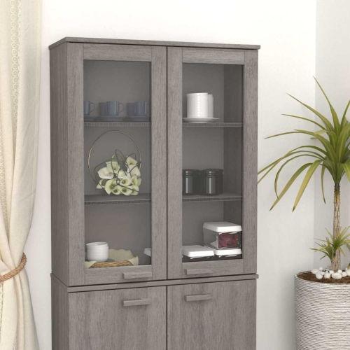 vidaXL Top for Highboard HAMAR Light Grey 85x35x100cm Solid Wood Pine