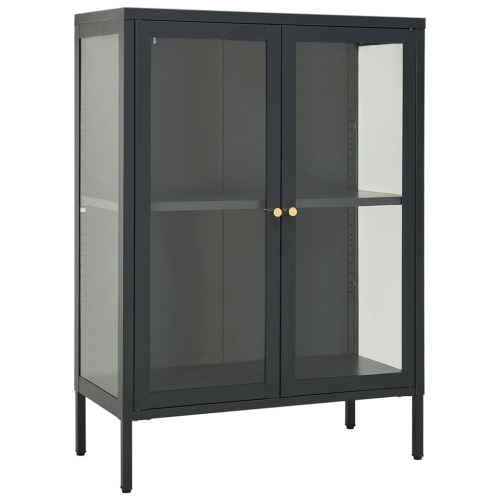 vidaXL Sideboard Anthracite 75x35x105 cm Steel and Glass