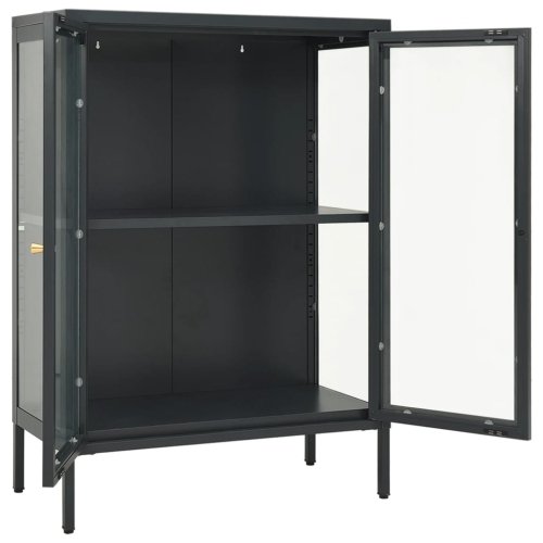 vidaXL Sideboard Anthracite 75x35x105 cm Steel and Glass