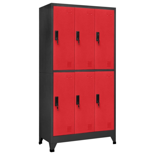 VIDAXL  Locker Cabinet Anthracite And 90X45X180 Cm Steel In Red