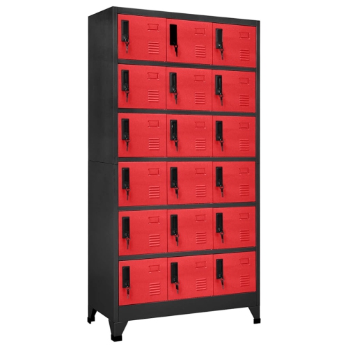 VIDAXL  Locker Cabinet Anthracite And 90X40X180 Cm Steel In Red