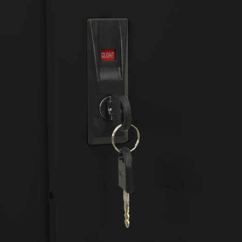 vidaXL Office Cabinet with Sliding Door Black 90x40x180 cm Steel