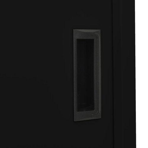 vidaXL Office Cabinet with Sliding Door Black 90x40x180 cm Steel